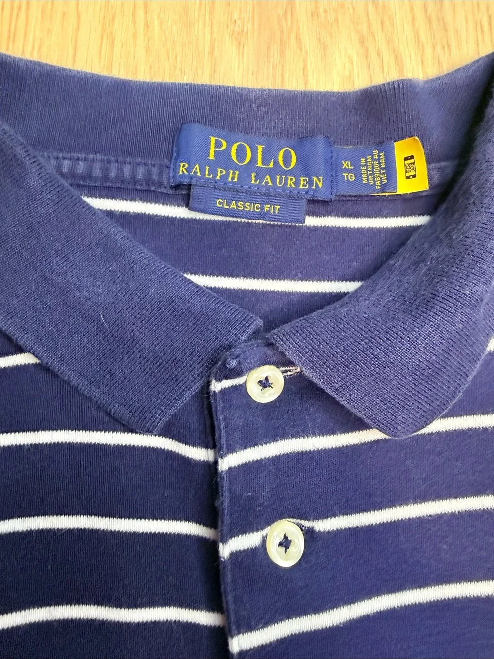 POLO RALPH LAUREN Men’s Short Sleeve Blue White Striped Classic Fit Polo Size XL